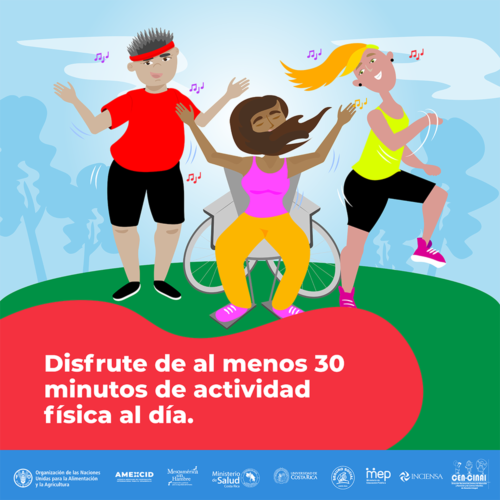 Disfrute de al menos 30 minutos de actividad física al día. 