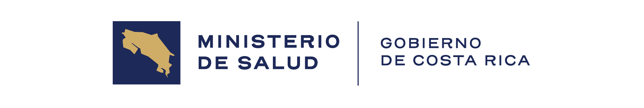 Logotipo blanco y azul del Ministerio de Salud Costa Rica 