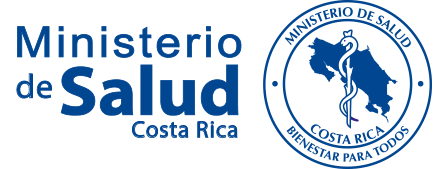 Logotipo blanco y azul del Ministerio de Salud Costa Rica 