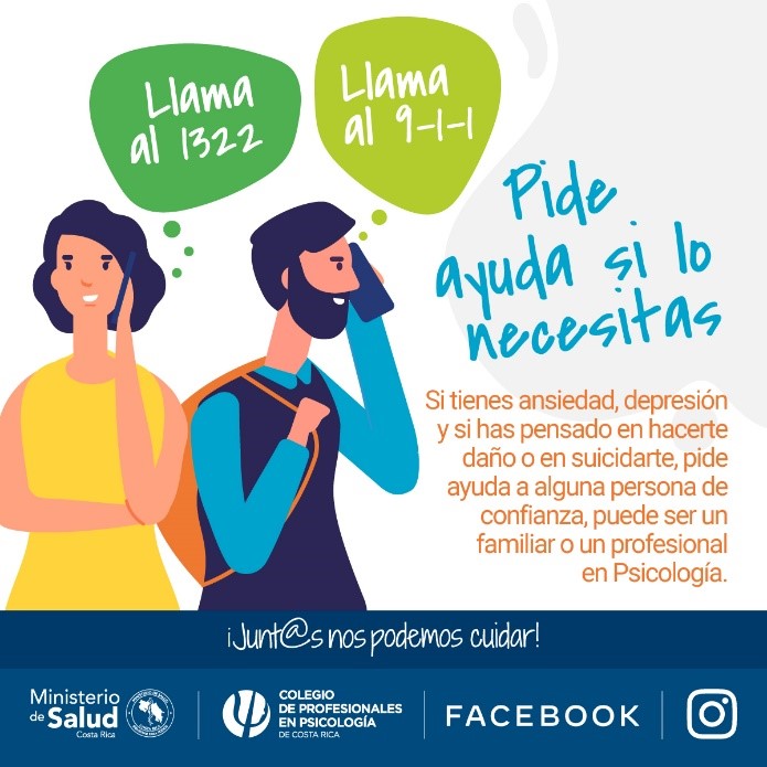 *Facebook e Instagram de la mano del Ministerio de Salud de Costa Rica y del Colegio de Profesionales en Psicología de Costa Rica se unen para promover la salud mental durante este período de distanciamiento físico*