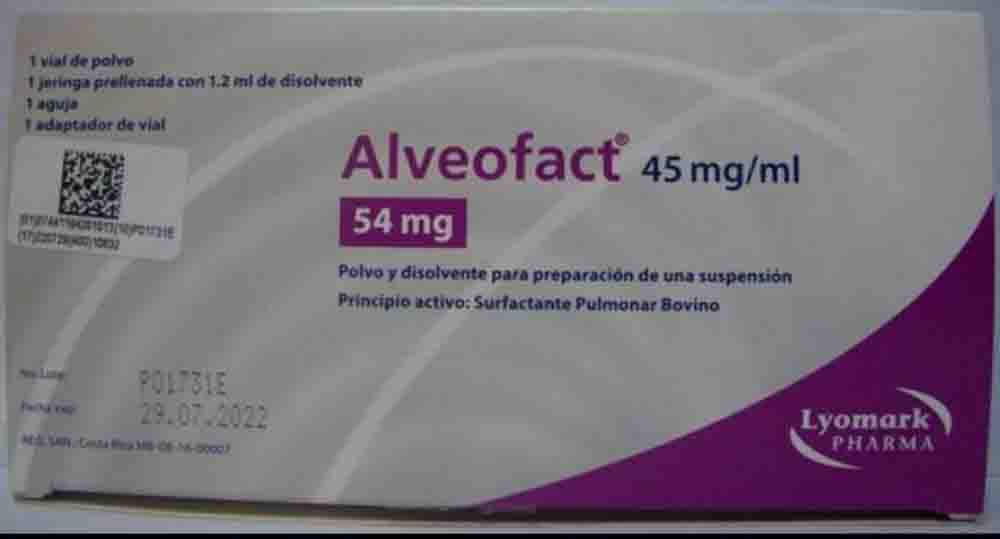 Sobre el medicamento SURFACTANTE PULMONAR BOVINO, Alveofact ®