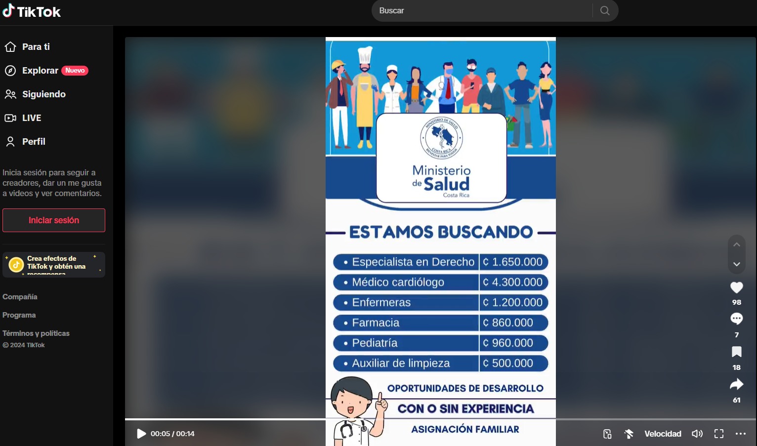 Salud alerta sobre video falso Salud alerta sobre video falso