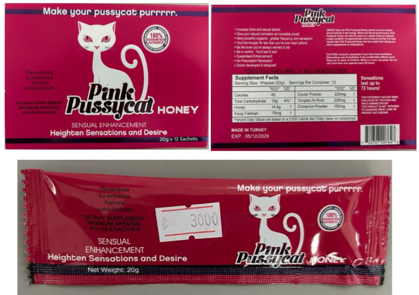 Advertencia Sanitaria sobre detección de Productos Pink Pussycat Adulterados con Tadalafilo